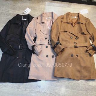 Áo khoác dạ lộn cổ vest form dài