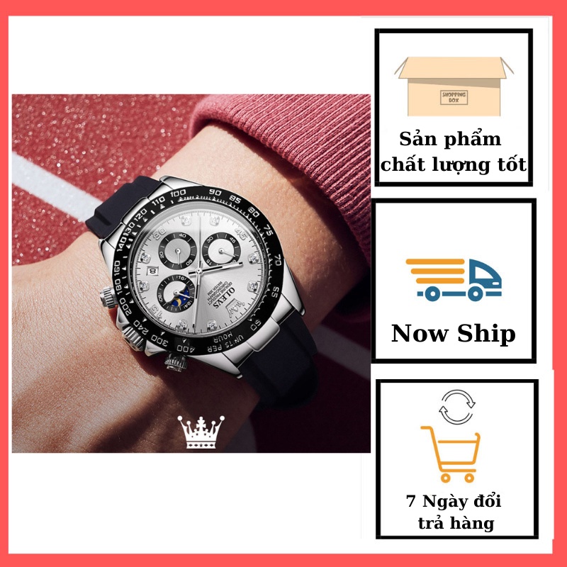 Đồng hồ nam chính hãng dây da siêu bền, chống xước, thiết kế trang trọng