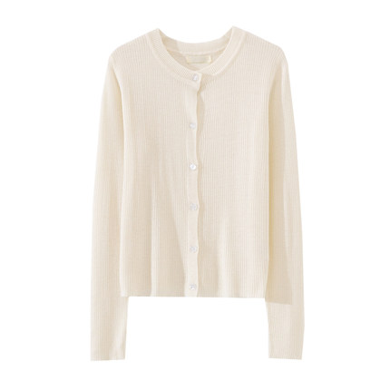 Áo Cardigan Dệt Kim Tay Dài Cổ Tròn Màu Sắc Đơn Giản Phong Cách Pháp Cho Nữ | BigBuy360 - bigbuy360.vn