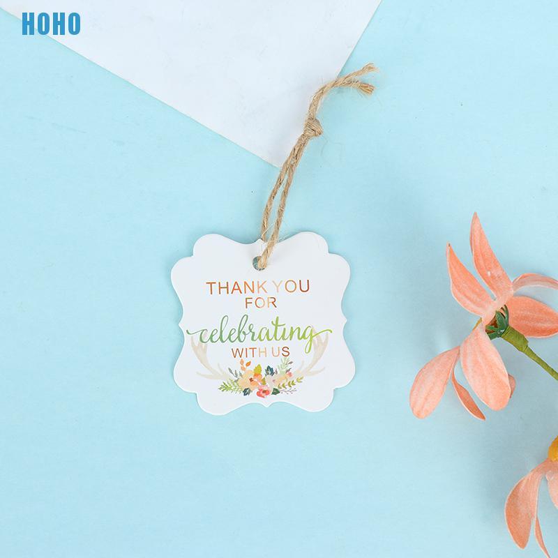 50 Nhãn Giấy Hình Chữ Thank You Trang Trí Tiệc Cưới