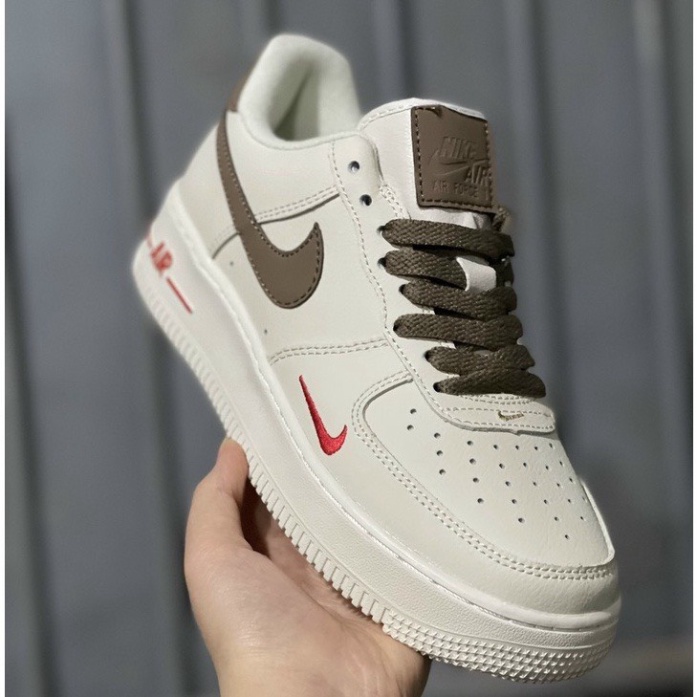 Giày Sneaker AF1 Vệt Nâu,Da Xịn, Đế Air Bản Đẹp Dành Cho Nam Nữ