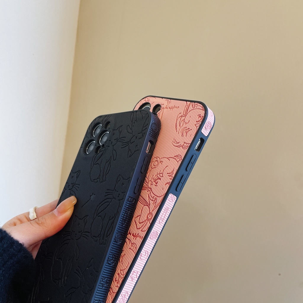 Ốp Điện Thoại Da Chống Sốc Họa Tiết Thủy Thủ Mặt Trăng Cho iPhone 13/12/11/X/8/7P