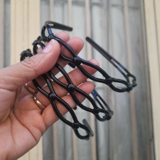 Bờm cài tóc giọt rỗng đen bóng/đen nhám (bản 1cm)