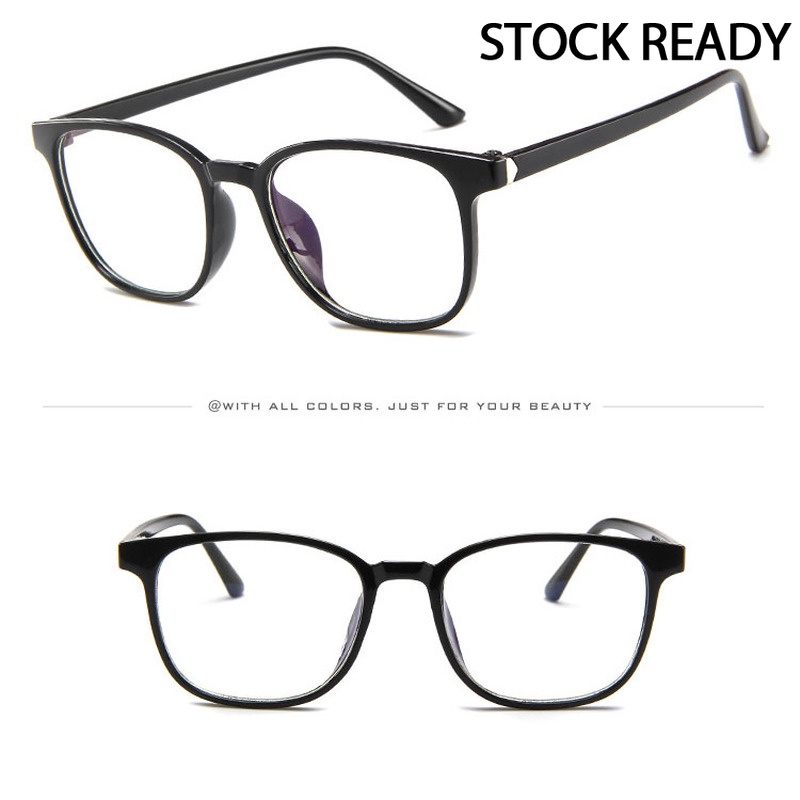 (KIQI-FASHION) COD Mắt Kính Gọng Vuông Trong Suốt Phong Cách Hàn Quốc Cổ Điển Thời Trang Cho Nữ