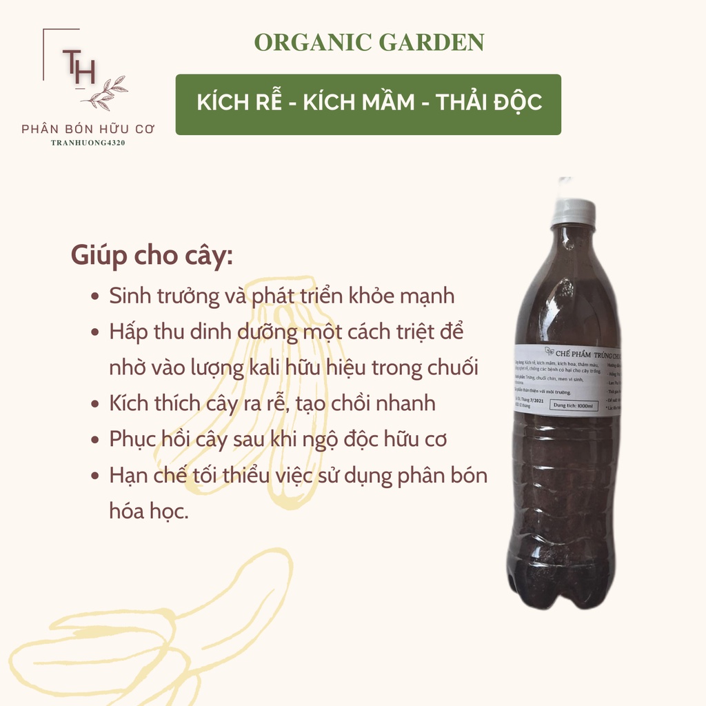 Set 2L Chế phẩm DỊCH CHUỐI hữu cơ cho tất cả các loại cây Organic Garden