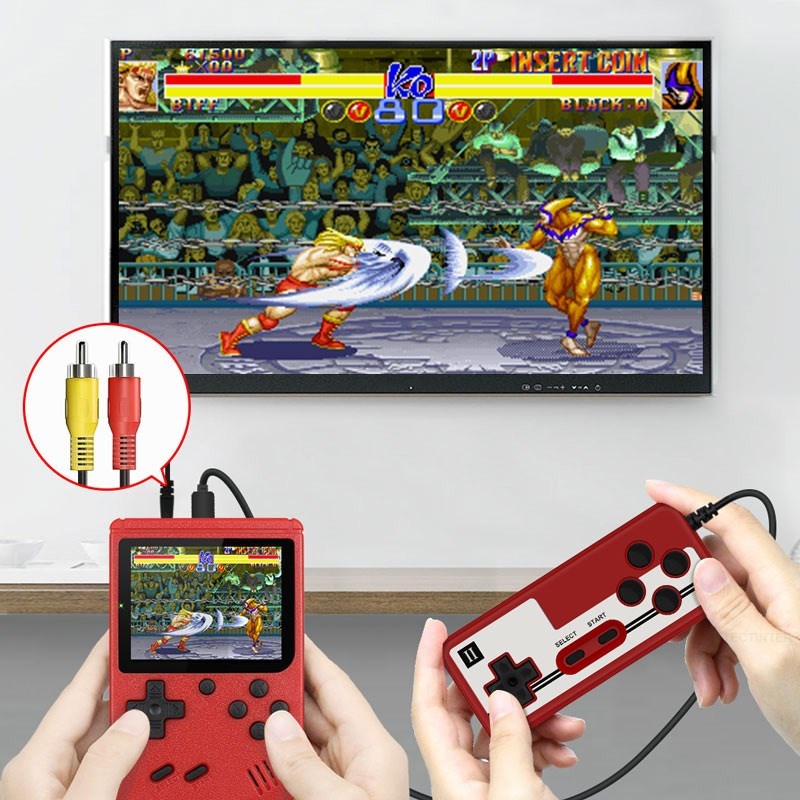 Etronik Máy Chơi game Cầm Tay Mini Màn Hình Màu LCD 500 Trò Chơi 2 Người Chơi Có Màn Hình Lớn