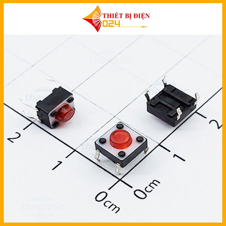 Combo 10 Nút Nhấn 4 Chân 6x6x5mm (Đỏ)