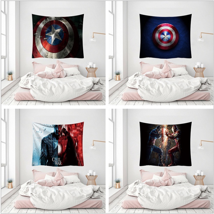 Thảm Treo Tường In Hình Phong Cách Captain America Độc Đáo