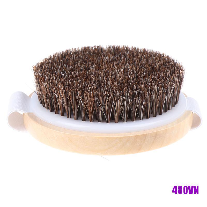 1 Bàn Chải Tắm Bằng Lông Ngựa Tự Nhiên Cho Da Khô