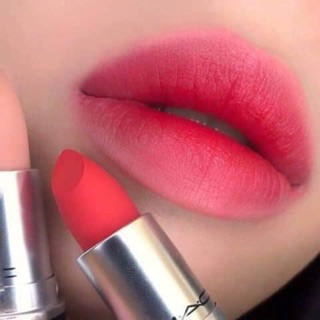Son MAC Powder Kiss Lipstick Màu 315 Lasting Pasion Hồng đỏ