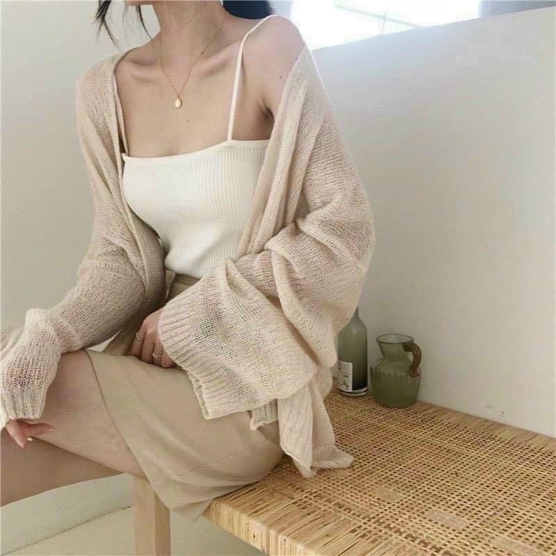 Áo khoác lưới mỏng-Áo khoác len