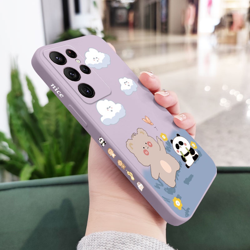 Playful Ốp Điện Thoại Họa Tiết Gấu Trúc Cho samsung galaxy s23 s22 fe ultra plus
