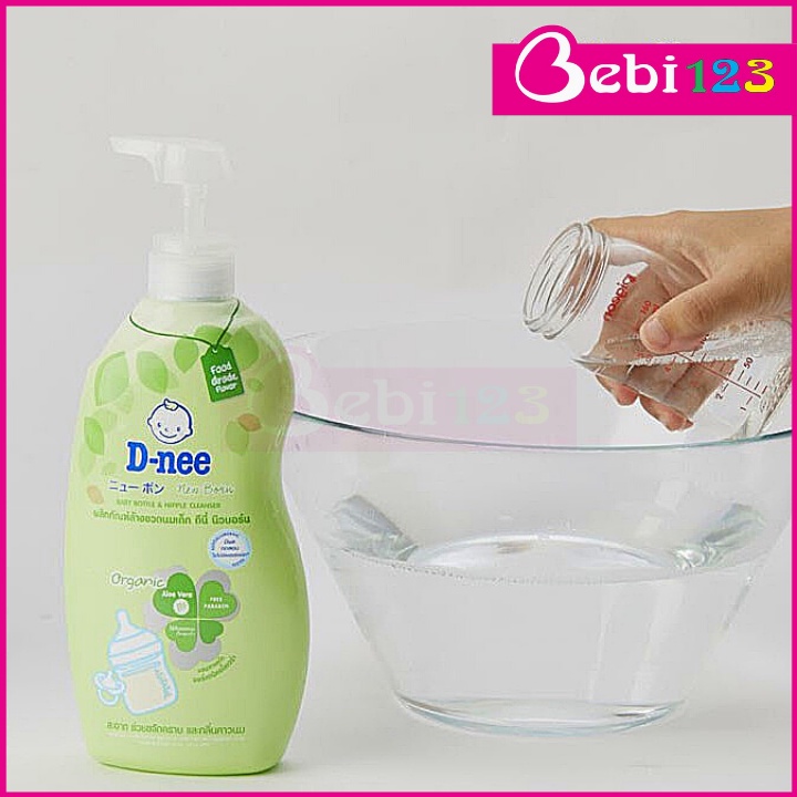 Combo nước rửa bình sữa Dnee 1 Chai 620ml &amp; 1 Túi 600ml