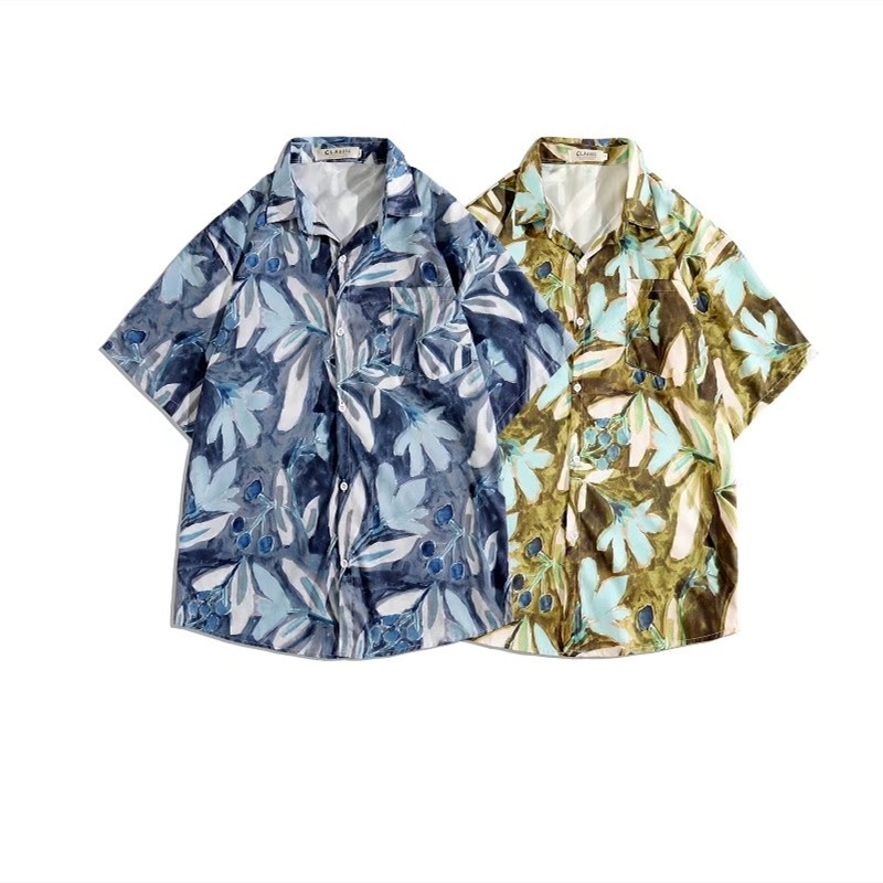 Áo Sơ Mi Tay Ngắn Dáng Rộng In Họa Tiết Phong Cách Hip Hop Thời Trang Mùa Hè Cho Nam Size M-3XL