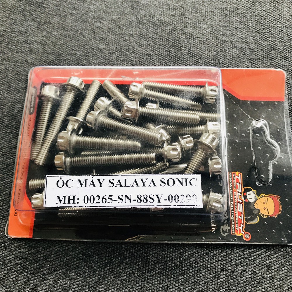 [SÁNG BÓNG] Bộ ốc lốc máy INOX kiểu SALAYA gắn xe SONIC 150