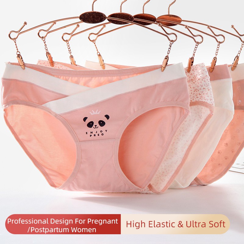 Set 4 Quần Lót Cotton Lưng Thấp Cho Mẹ Bầu