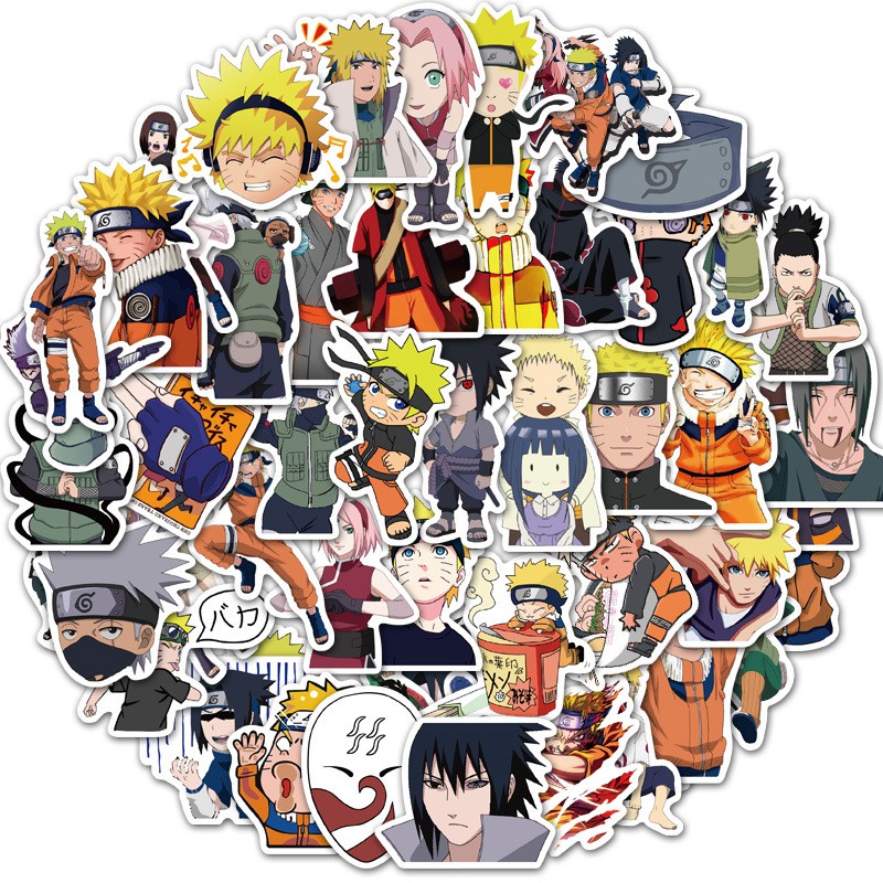 Hình dán Naruto, sticker Naruto PVC chống thấm nước, độ bền cao, trang trí laptop, mũ bảo hiểm, bàn làm việc...