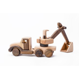 BABYSTORK Xe Máy Xúc Bằng Gỗ Tự Nhiên Dành Cho Bé, Đồ Chơi Gỗ An Toàn Đạt Tiêu Chuẩn Xuất Mỹ
