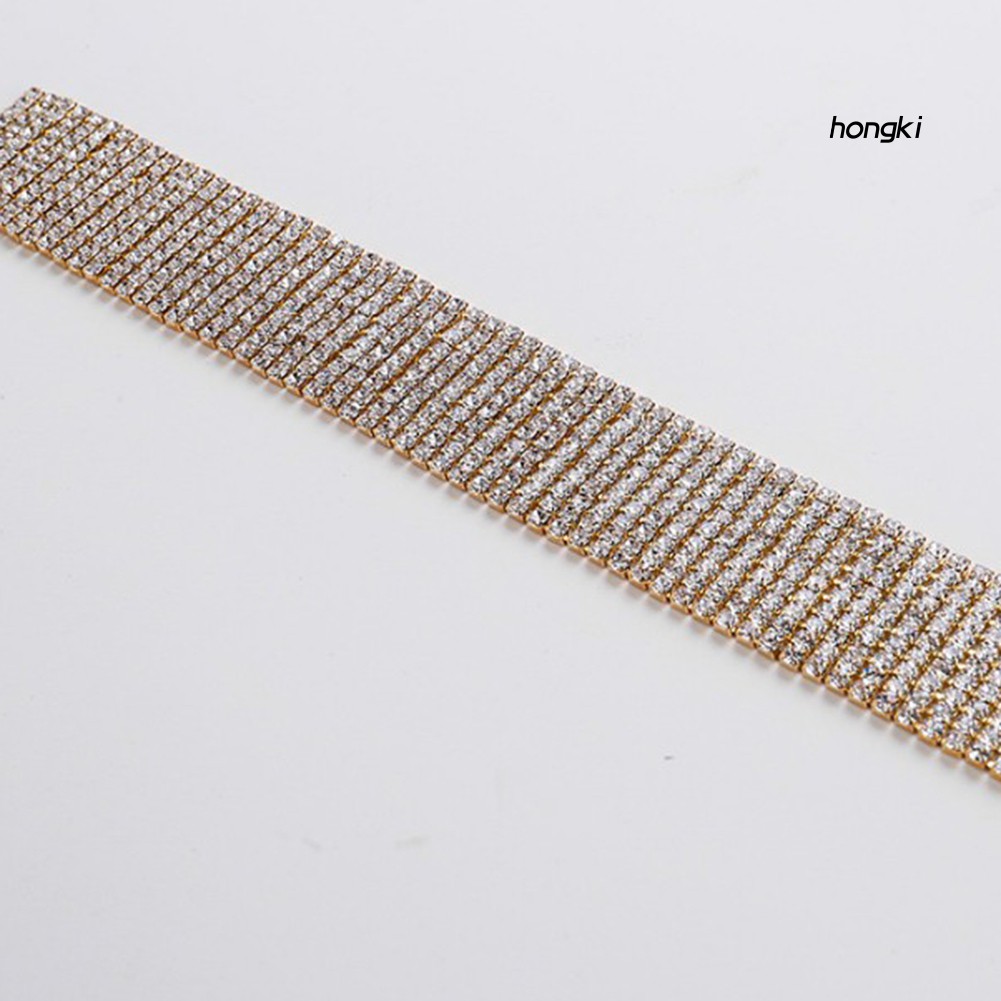 Vòng cổ choker nhiều lớp đính kim cương giả thời trang cho nữ