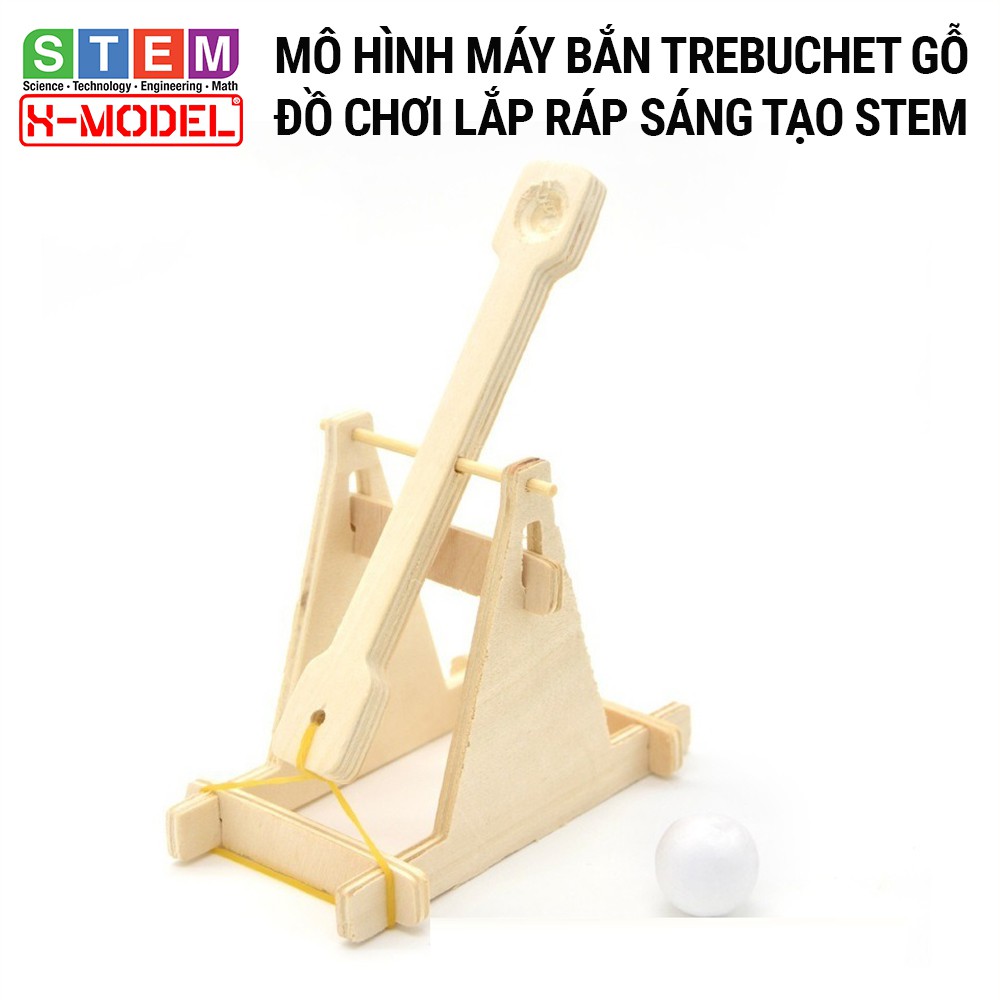 Đồ chơi lắp ráp gỗ tự làm lắp ráp mô hình Trebuchet  máy băn bóng ST106 XMODELcho bé, Đồ choi trẻ em DIY| Giáo dục STEM