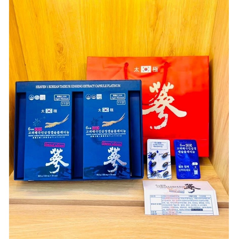 Thiên Sâm Đông Trùng Hạ Thảo Heaven 1 Korean Taekuk Ginseng Extract Capsule Hàn Quốc, Hộp 180 Viên