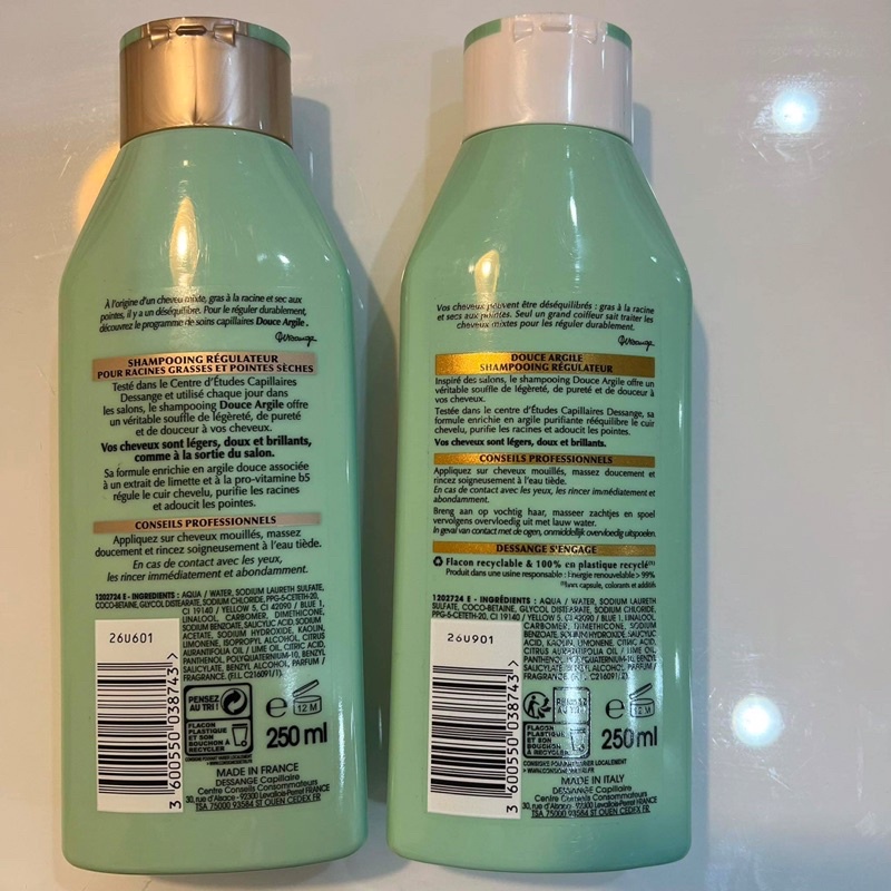 Dầu gội cho tóc dầu Dessange màu xanh của Pháp cho tóc dầu, tóc bết