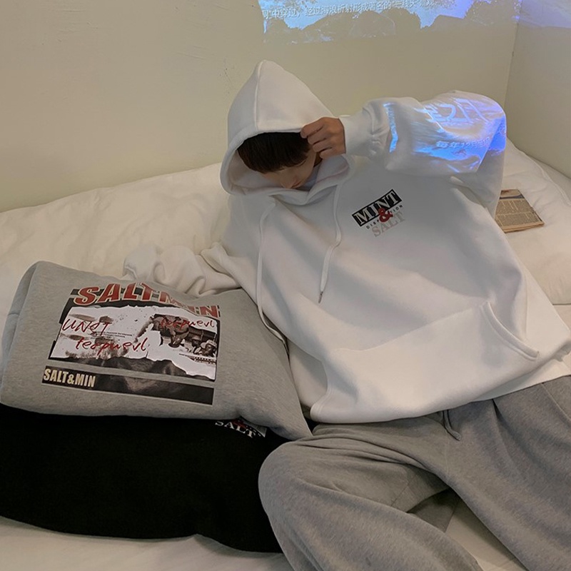 Áo hoodie AOKANG lót nhung dày dáng rộng phong cách hip hop năng động thời trang dành cho nam