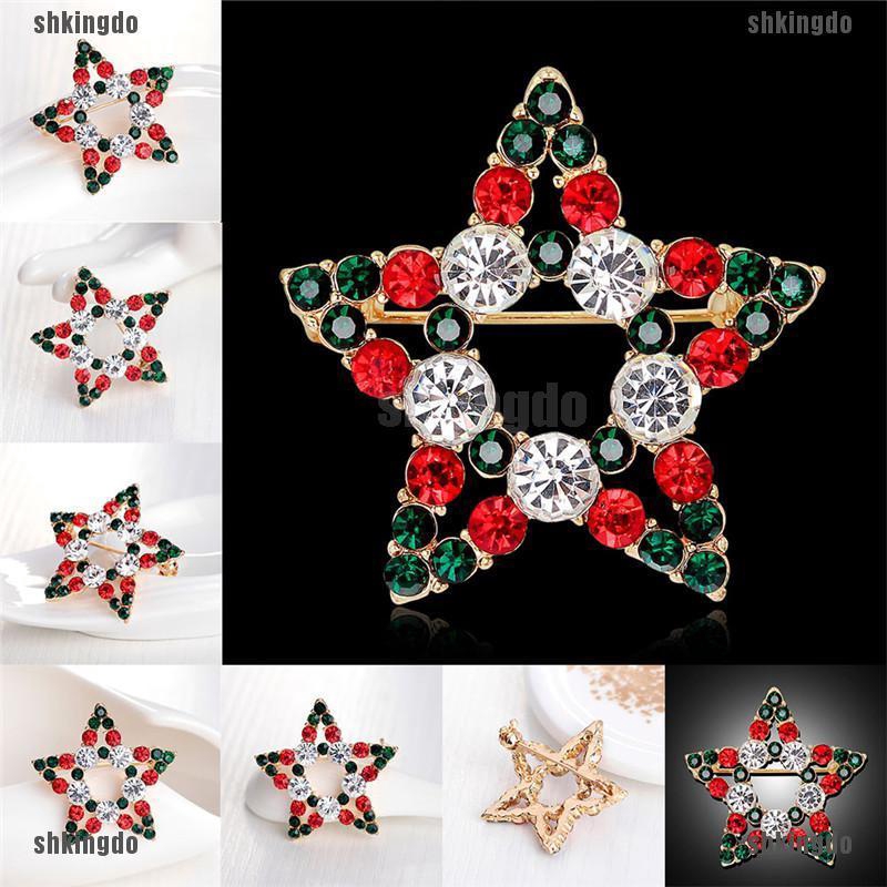 THINH Huy Hiệu Cài Áo Hình Người Tuyết Đính Đá Pha Lê Thời Trang