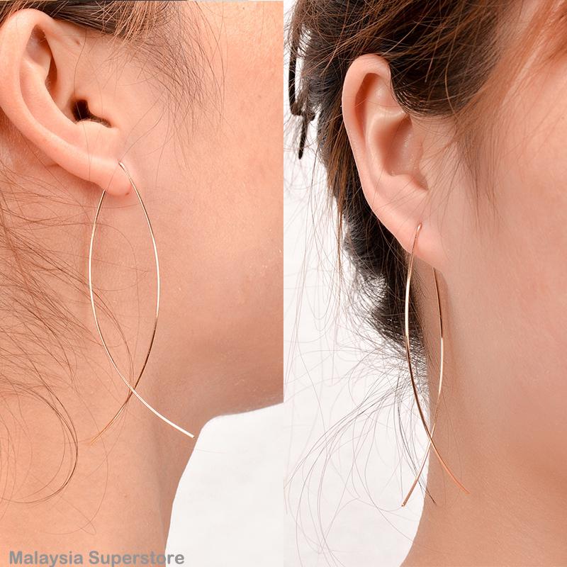 minimalist abstract art bronze spear fish-shaped earrings handmade jewelry earrings women