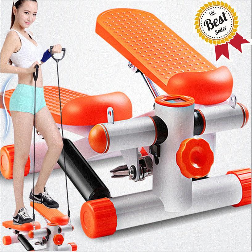 Máy chạy bộ tại chỗ mini stepper Cao cấp tặng dây kéo chạy bộ (đen phối trắng)... Hàng mới !!!