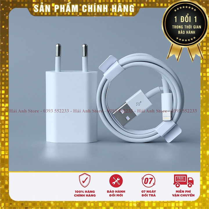 Sạc ip,Bộ Sạc IP5V-1A Chân tròn (EU)-Sử dụng cho ip: 5/6/7/8/X/Xs/Xsmax/11/12/13