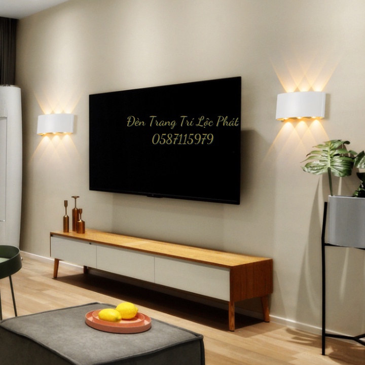 Đèn tường, đèn led gắn tường tia hắt 2 đầu trang trí phòng khách, phòng ngủ, ban công, cầu thang chống nước