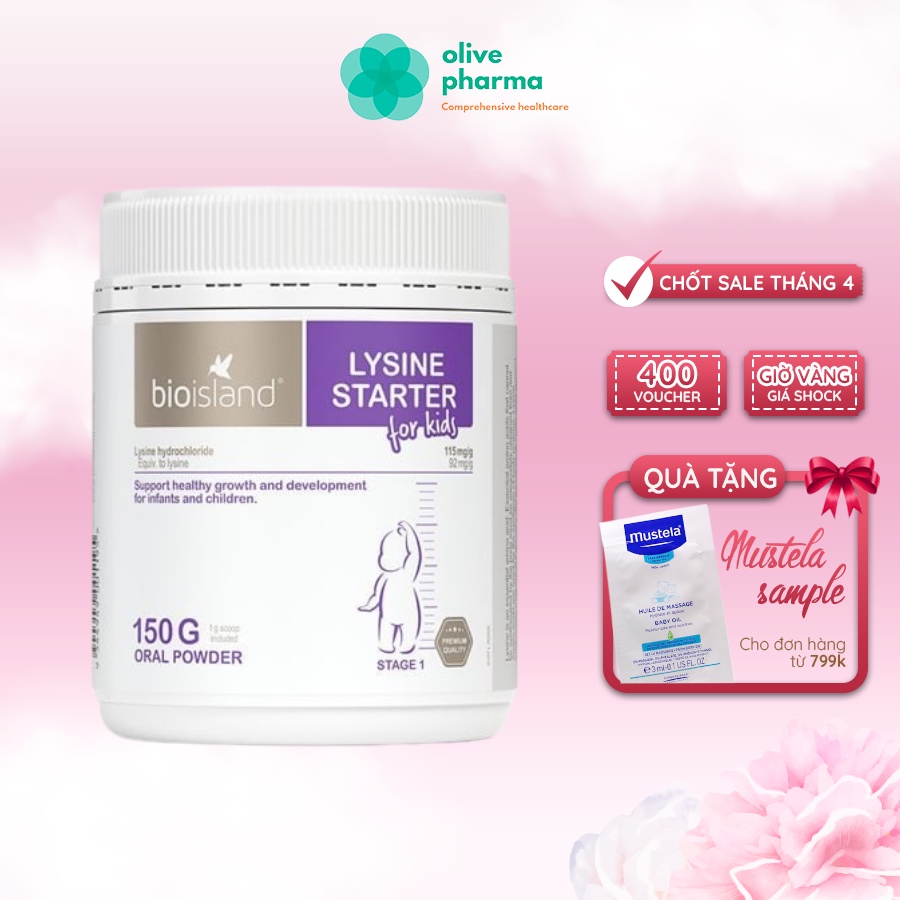 Bioisland Lysine cho bé - Bổ sung Lysine tăng chiều cao - Lysine Bột Starter For Kids - Lysine Viên Step Up For Youth