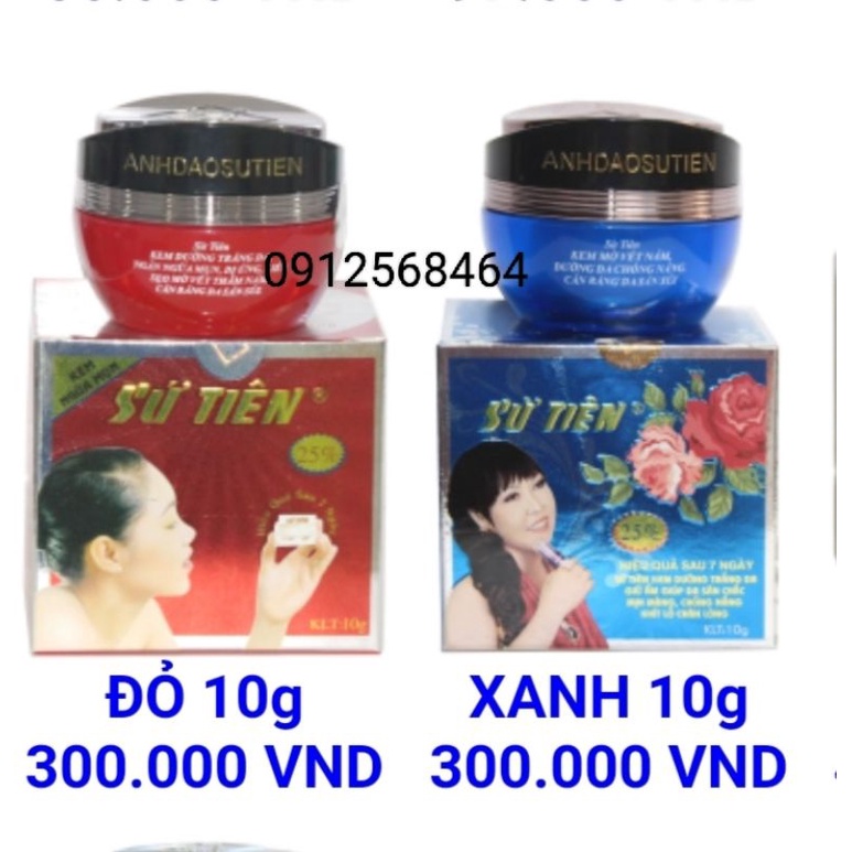 Kem Sứ Tiên Màu Đỏ Xanh Cao Cấp 10g