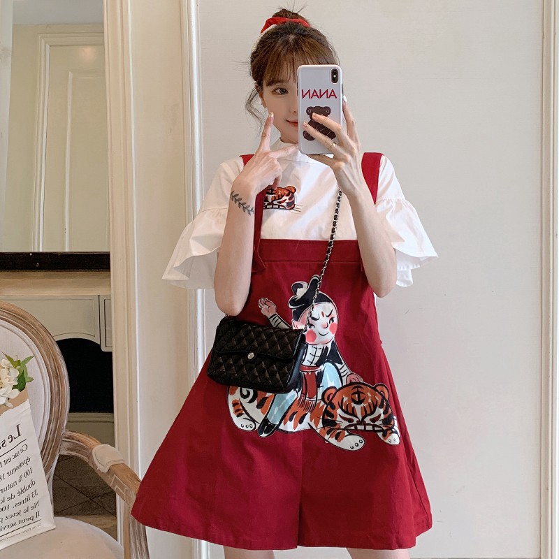 Quần Yếm Xòe Denim Siêu Xịn