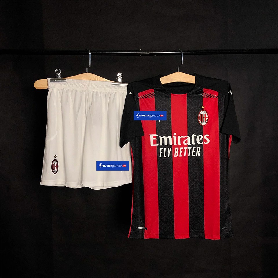 Áo AC Milan sân nhà 2020-2021 sọc đỏ đen, áo AC Milan sọc đỏ đen sân nhà 2021 ❝Thái Lan❞