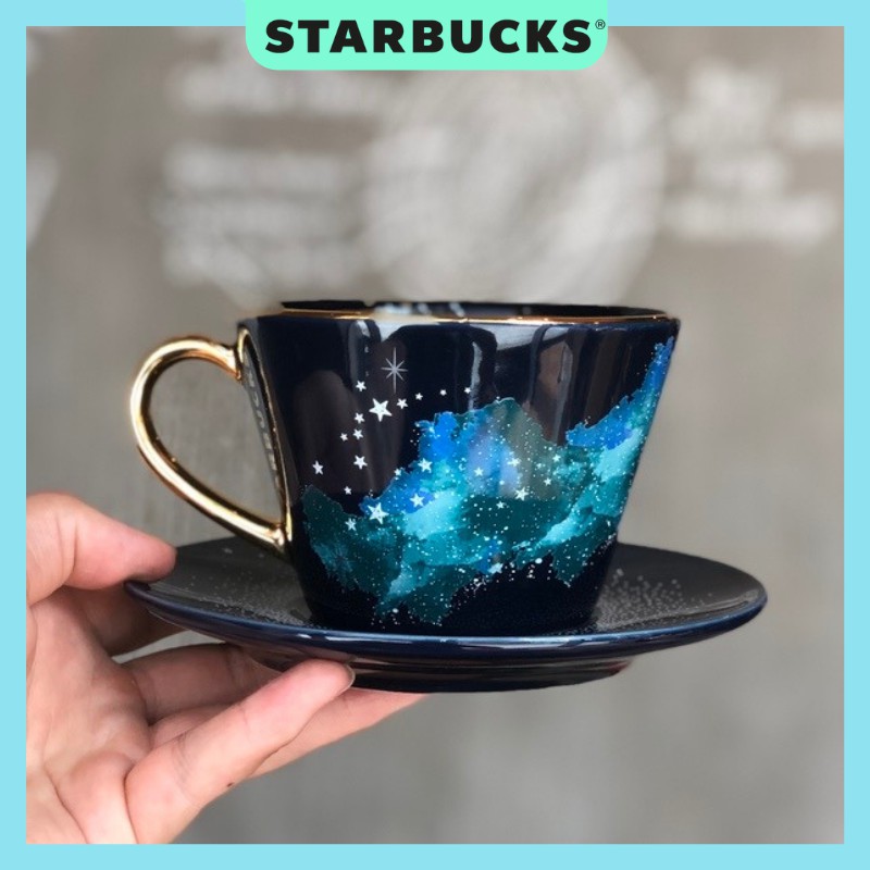 Ly sứ STARBUCKS kèm dĩa lót Cung hoàng đạo dung tích 355ml