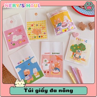 Túi giấy gói hàng , gói quà hoạt tiết dễ thương . Túi giấy tiện lợi