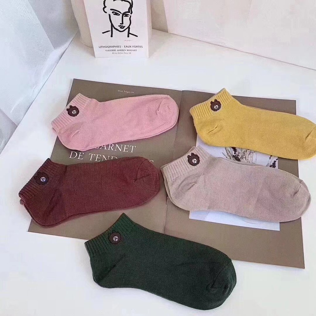 Tất gấu, tất vớ nữ 5 đôi cổ ngắn siêu hot siêu xinh