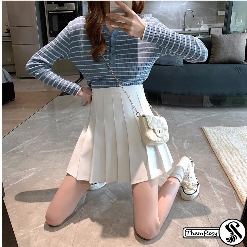 Chân Váy Tennis Xếp Ly Dáng Chữ A Lưng Cạp Cao (có quần lót trong ) | BigBuy360 - bigbuy360.vn