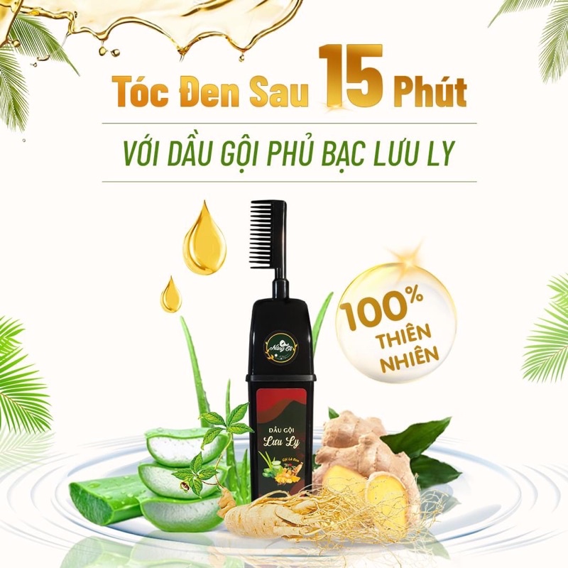 Dầu Gội Phủ Bạc Lưu Ly Nàng Ơi Chính Hãng 300ml Giúp Tóc Đen Bóng Mượt Mà Chỉ Sau 15 Phút Gội Tại Nhà