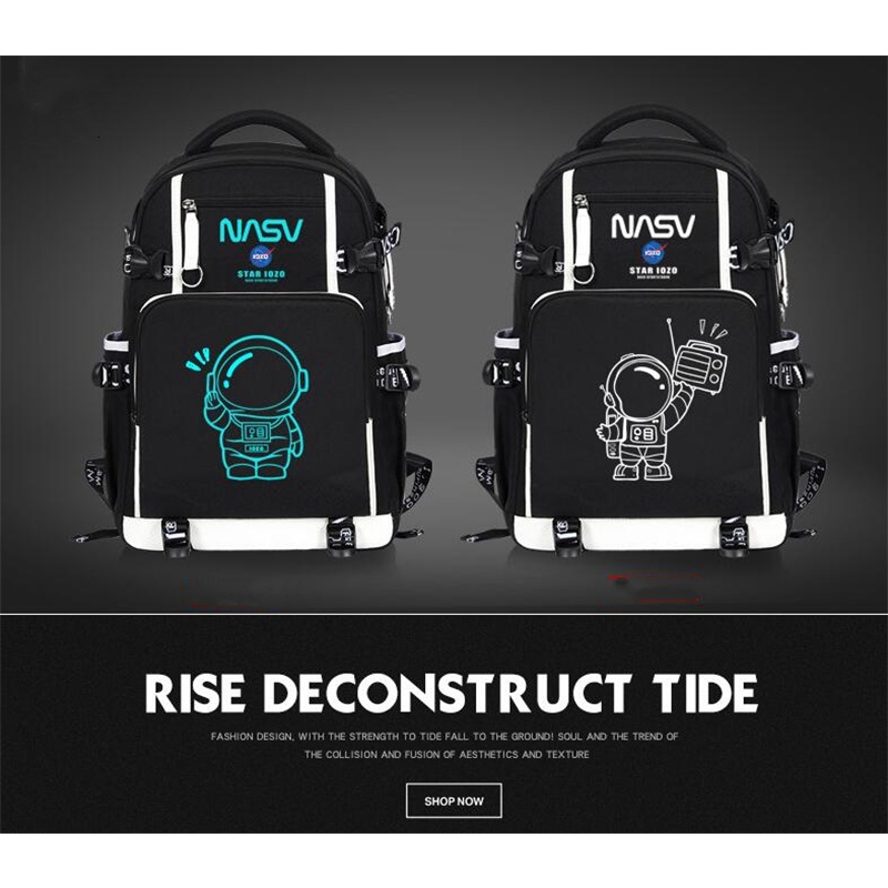 Balo Siêu Nhẹ Chống Thấm Nước Họa Tiết Phi Hành Gia Hoạt Hình Dành Cho Bé Trai