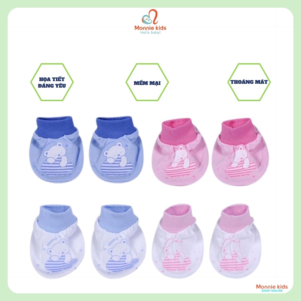 Bao chân cotton họa tiết cho bé MIO, bao chấn thấm hút mồ hôi co giãn cho trẻ - Monnie Kids