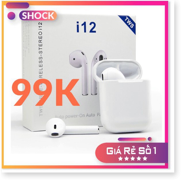 Tai Nghe i12 TWS Bluetooth 5.0 - CẢM ỨNG