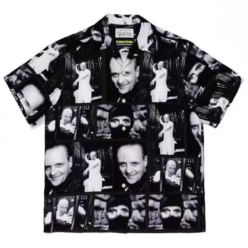 Bán Chạy Nhất Áo Sơ Mi Unisex Tay Ngắn In Hình WACKO MARIA Im Lặng Của Hannibal Plus Size Cho Nam Và Nữ