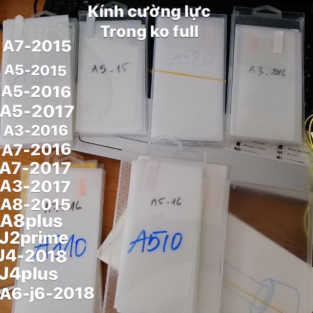 Kính cường lực Galaxy A3, A5, A7 2015, 2016, 2017 trong suốt không full