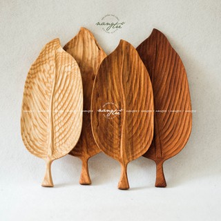 Đĩa gỗ hình lá/ Đĩa gỗ decor