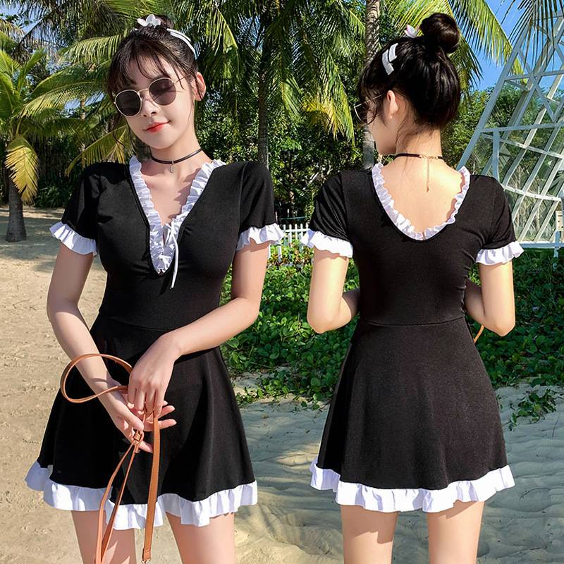 Bộ Đồ Bơi Một Mảnh Tay Ngắn Eo Cao Màu Trơn Kín Đáo Thời Trang Mới Dành Cho Nữ Ds-028217 | BigBuy360 - bigbuy360.vn