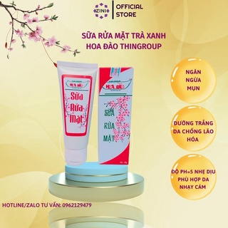 Sữa rửa mặt trà xanh hoa đào Thingroup, sữa rửa mặt dành cho da mụn, dầu, ngăn ngừa mụn, trắng da ZINI STORE