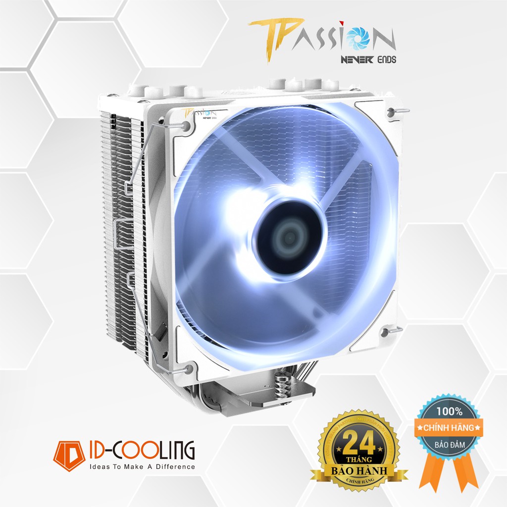 Tản nhiệt khí CPU ID-Cooling SE-224-XT WHITE | SE-224-W - chính hãng BH 24 tháng, Toàn trắng, hiệu năng cao